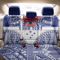 Personalised Toa Samoa Rugby Spirit Back Car Seat Cover White Samoan Tribal Pattern LT9 - Polynesian Pride