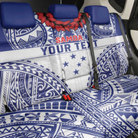 Personalised Toa Samoa Rugby Spirit Back Car Seat Cover White Samoan Tribal Pattern LT9 - Polynesian Pride