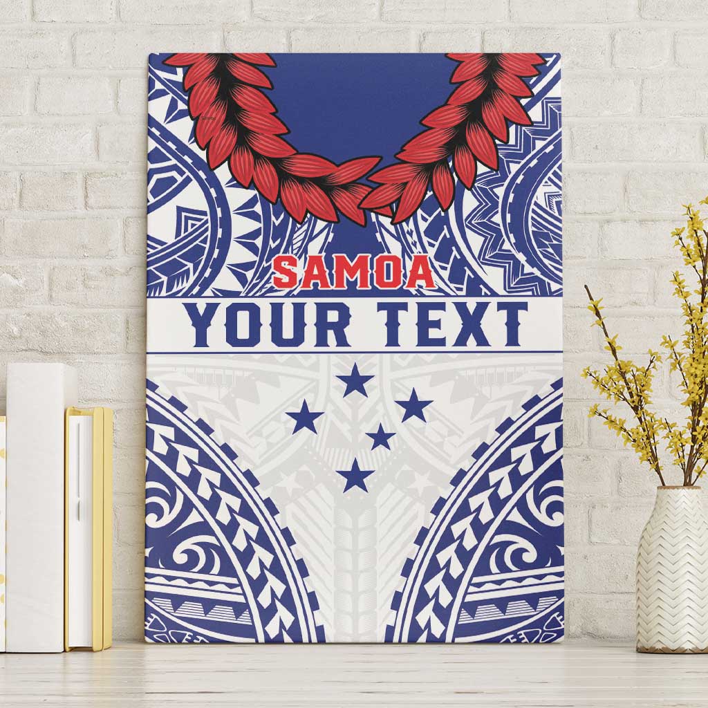Personalised Toa Samoa Rugby Spirit Canvas Wall Art White Samoan Tribal Pattern LT9 Without Frame White - Polynesian Pride