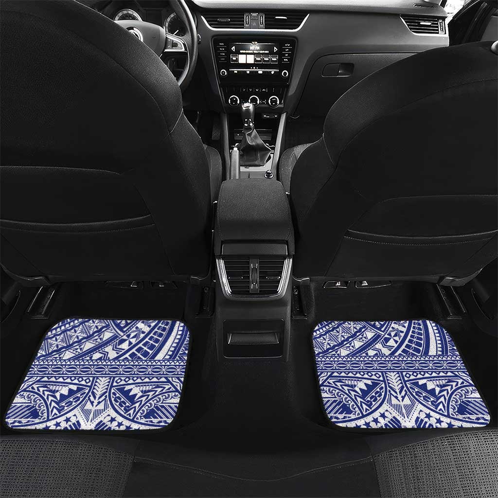 Personalised Toa Samoa Rugby Spirit Car Mats White Samoan Tribal Pattern LT9 Set 2pcs - Back White - Polynesian Pride