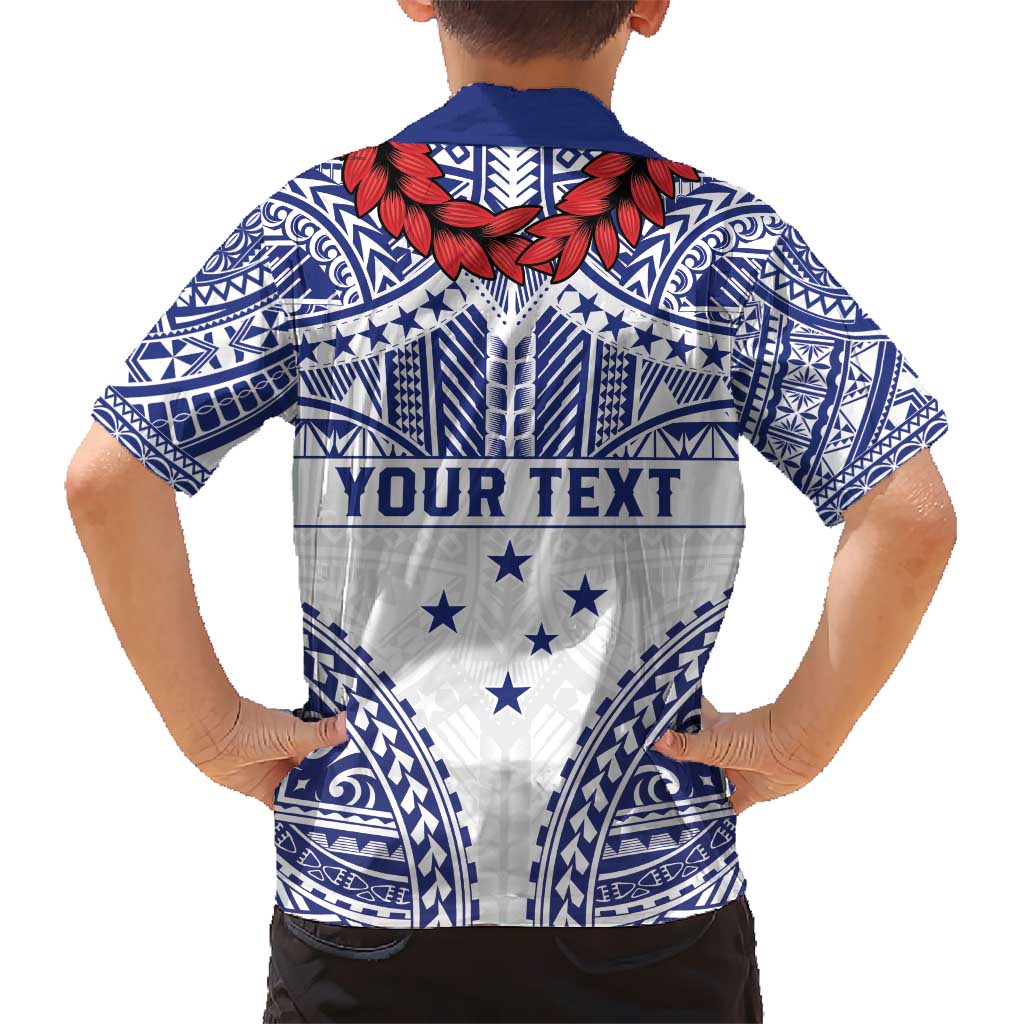 Personalised Toa Samoa Rugby Spirit Hawaiian Shirt White Samoan Tribal Pattern - Polynesian Pride