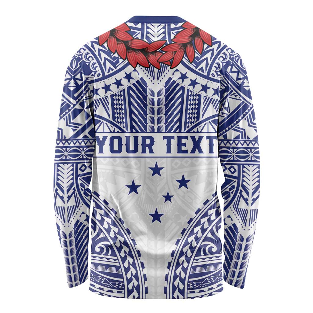 Personalised Toa Samoa Rugby Spirit Long Sleeve Shirt White Samoan Tribal Pattern - Polynesian Pride