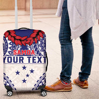 Personalised Toa Samoa Rugby Spirit Luggage Cover White Samoan Tribal Pattern LT9 White - Polynesian Pride