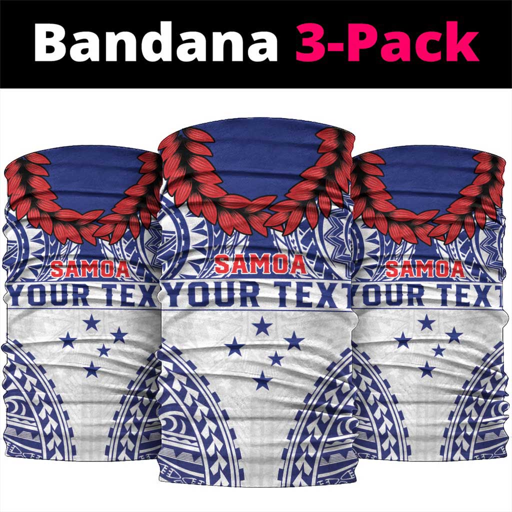 Personalised Toa Samoa Rugby Spirit Neck Gaiter White Samoan Tribal Pattern - Polynesian Pride