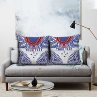 Personalised Toa Samoa Rugby Spirit Pillow Cover White Samoan Tribal Pattern LT9 - Polynesian Pride