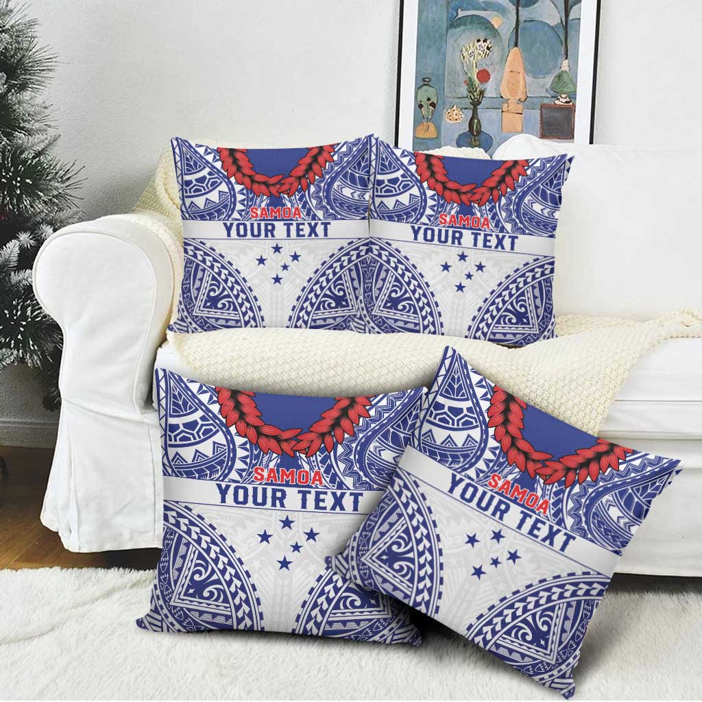 Personalised Toa Samoa Rugby Spirit Pillow Cover White Samoan Tribal Pattern LT9 - Polynesian Pride