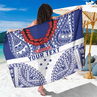 Personalised Toa Samoa Rugby Spirit Sarong White Samoan Tribal Pattern LT9 One Size 44 x 66 inches White - Polynesian Pride