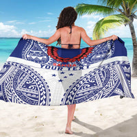 Personalised Toa Samoa Rugby Spirit Sarong White Samoan Tribal Pattern LT9 - Polynesian Pride