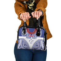 Personalised Toa Samoa Rugby Spirit Shoulder Handbag White Samoan Tribal Pattern LT9 One Size White - Polynesian Pride
