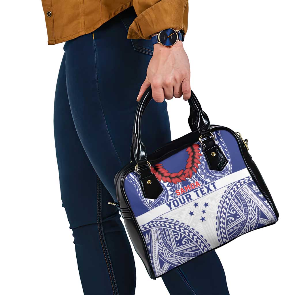 Personalised Toa Samoa Rugby Spirit Shoulder Handbag White Samoan Tribal Pattern LT9 - Polynesian Pride