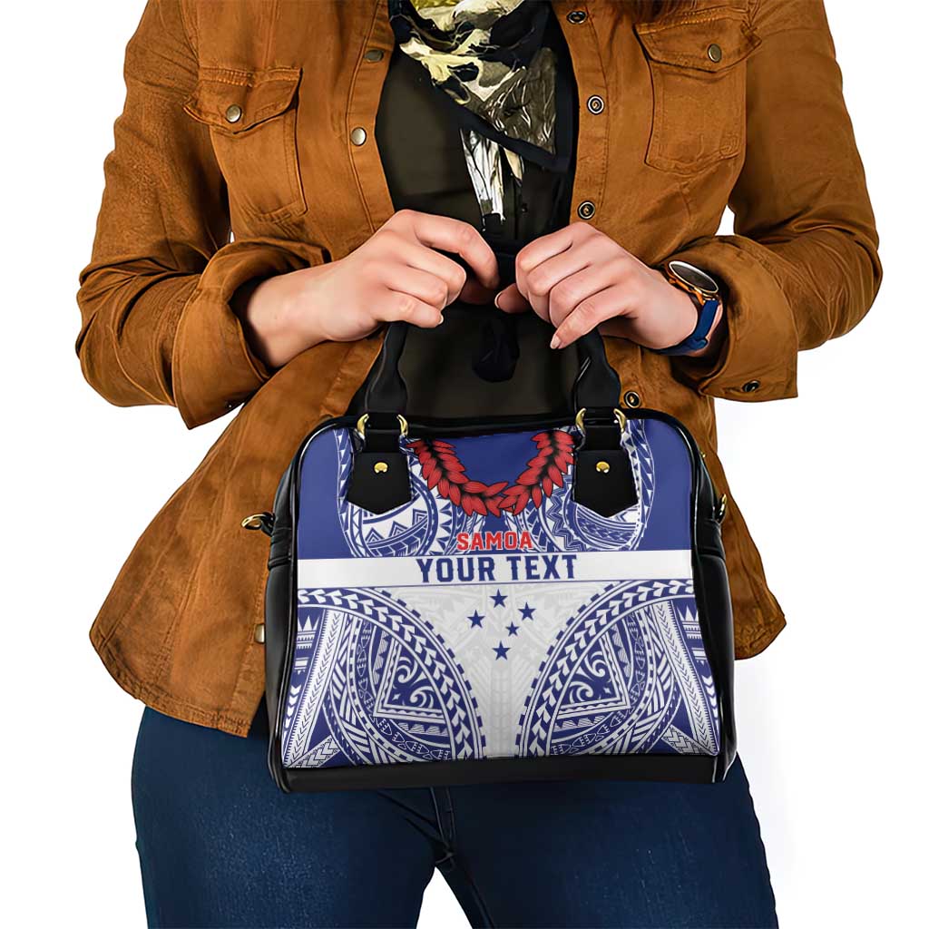 Personalised Toa Samoa Rugby Spirit Shoulder Handbag White Samoan Tribal Pattern LT9 - Polynesian Pride