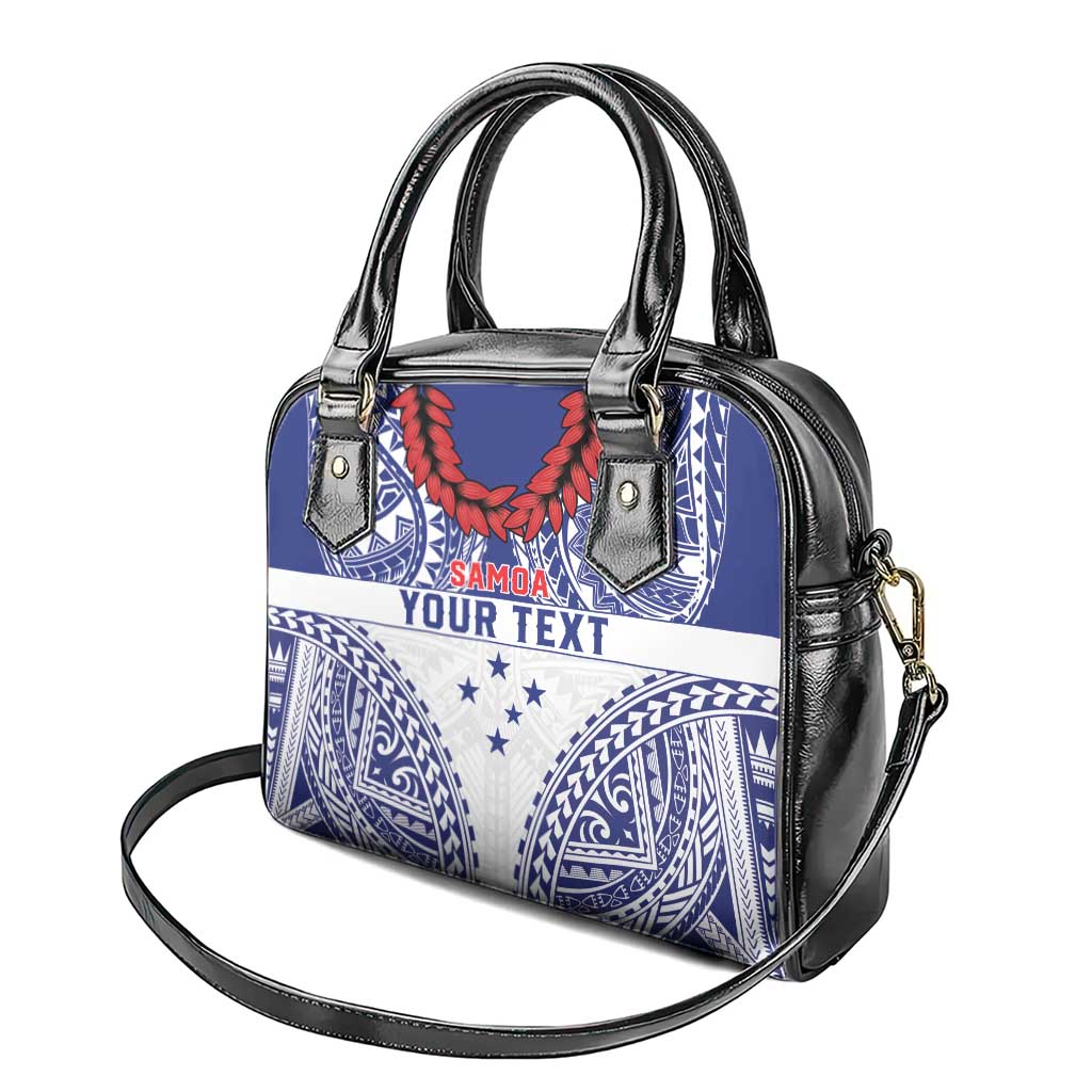 Personalised Toa Samoa Rugby Spirit Shoulder Handbag White Samoan Tribal Pattern LT9 - Polynesian Pride