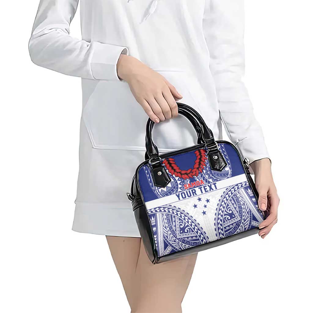 Personalised Toa Samoa Rugby Spirit Shoulder Handbag White Samoan Tribal Pattern LT9 - Polynesian Pride