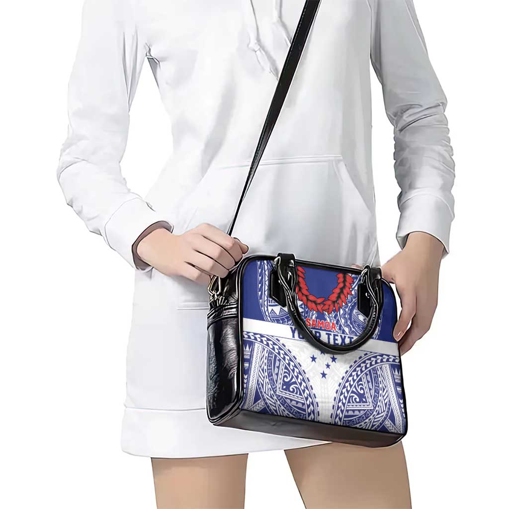 Personalised Toa Samoa Rugby Spirit Shoulder Handbag White Samoan Tribal Pattern LT9 - Polynesian Pride