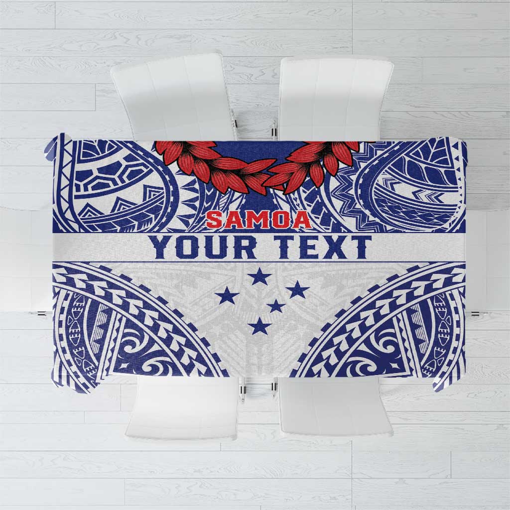 Personalised Toa Samoa Rugby Spirit Tablecloth White Samoan Tribal Pattern LT9 White - Polynesian Pride