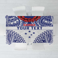 Personalised Toa Samoa Rugby Spirit Tablecloth White Samoan Tribal Pattern LT9 White - Polynesian Pride