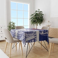 Personalised Toa Samoa Rugby Spirit Tablecloth White Samoan Tribal Pattern LT9 - Polynesian Pride