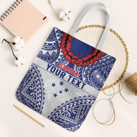 Personalised Toa Samoa Rugby Spirit Tote Bag White Samoan Tribal Pattern - Polynesian Pride