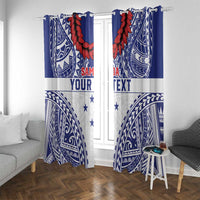 Personalised Toa Samoa Rugby Spirit Window Curtain White Samoan Tribal Pattern LT9 With Grommets White - Polynesian Pride