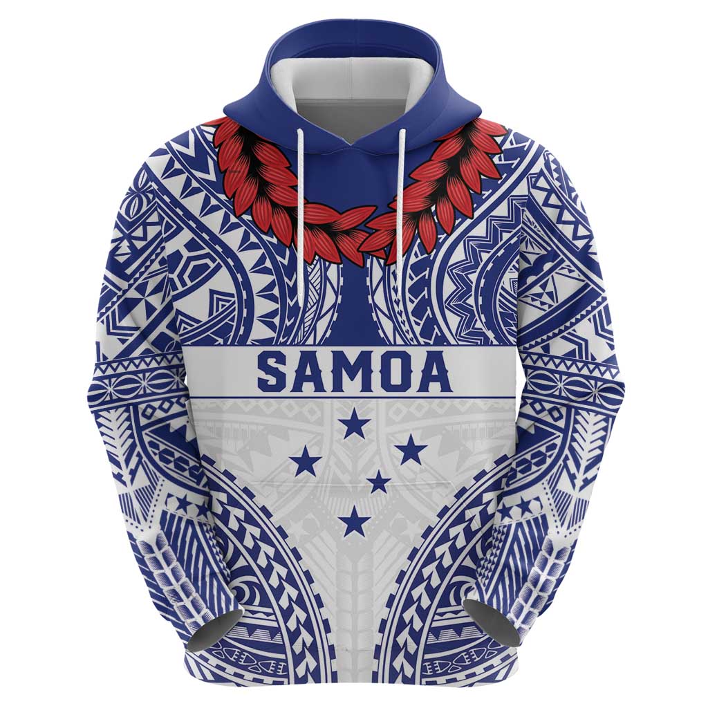 Personalised Toa Samoa Rugby Spirit Zip Hoodie White Samoan Tribal Pattern - Polynesian Pride