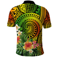 Polynesia Polo Shirt Pasifika Tribal with Tropical Flowers LT9 - Polynesian Pride
