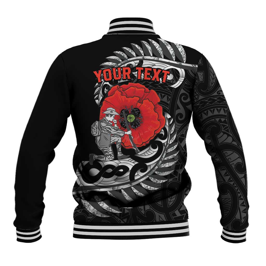 ANZAC Day Aotearoa Silver Fern Maori Personalised Baseball Jacket