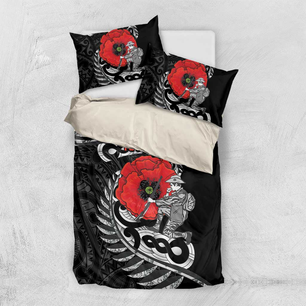 ANZAC Day Aotearoa Silver Fern Maori Personalised Bedding Set