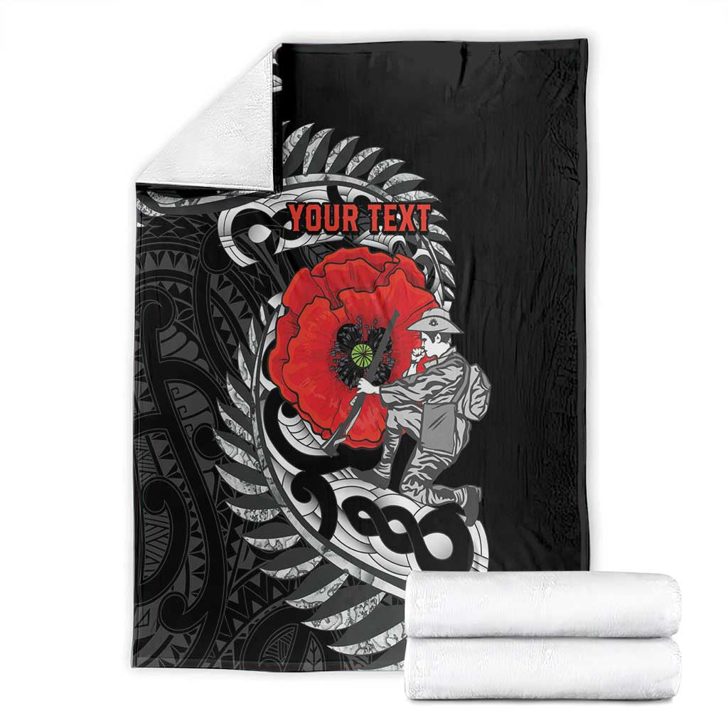 ANZAC Day Aotearoa Silver Fern Maori Personalised Blanket