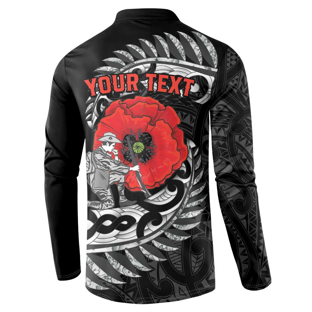 ANZAC Day Aotearoa Silver Fern Maori Personalised Button Sweatshirt