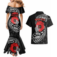 ANZAC Day Aotearoa Silver Fern Maori Personalised Couples Matching Mermaid Dress and Hawaiian Shirt