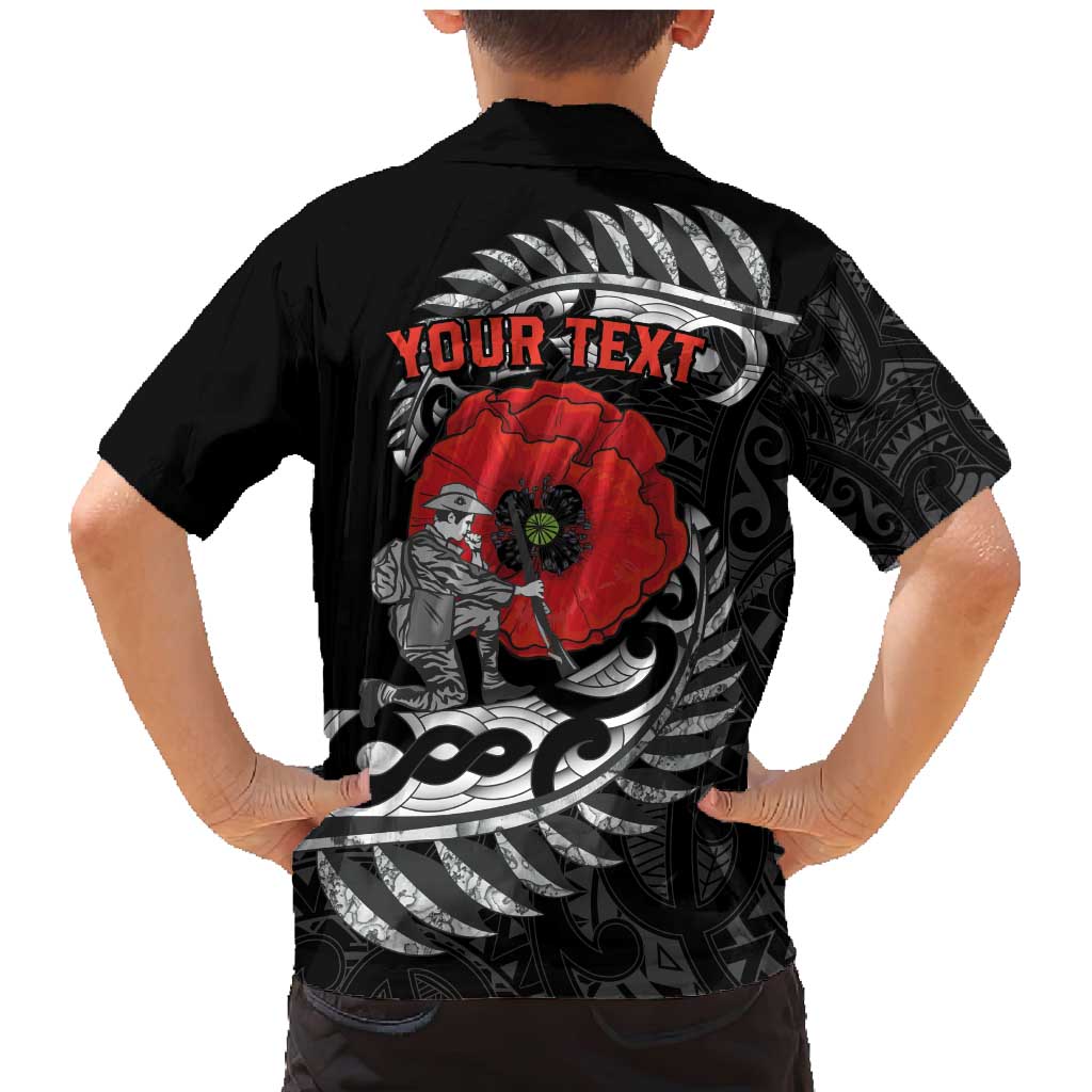 ANZAC Day Aotearoa Silver Fern Maori Personalised Family Matching Mermaid Dress and Hawaiian Shirt