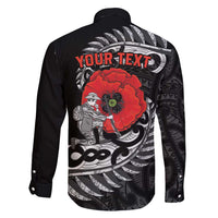 ANZAC Day Aotearoa Silver Fern Maori Personalised Family Matching Off Shoulder Maxi Dress and Hawaiian Shirt