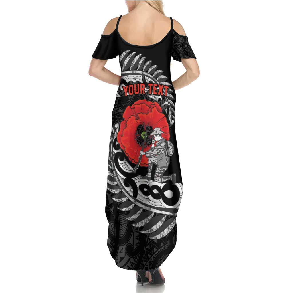 ANZAC Day Aotearoa Silver Fern Maori Personalised Family Matching Summer Maxi Dress and Hawaiian Shirt