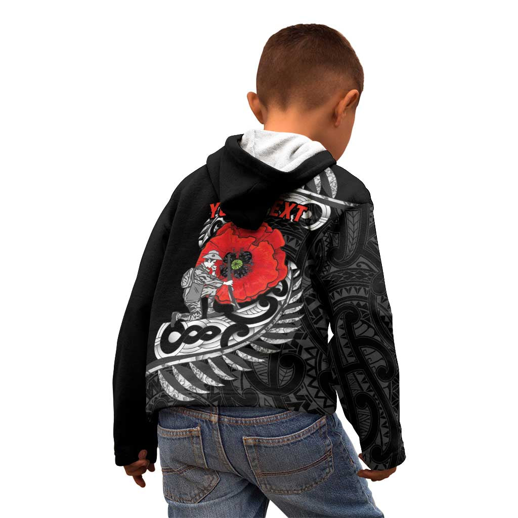 ANZAC Day Aotearoa Silver Fern Maori Personalised Kid Hoodie