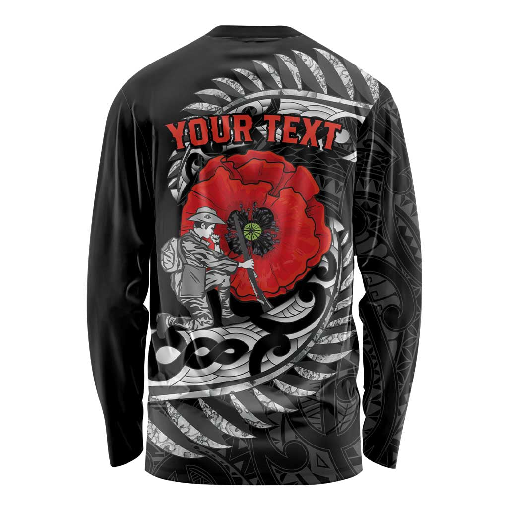 ANZAC Day Aotearoa Silver Fern Maori Personalised Long Sleeve Shirt