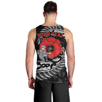 ANZAC Day Aotearoa Silver Fern Maori Personalised Men Tank Top