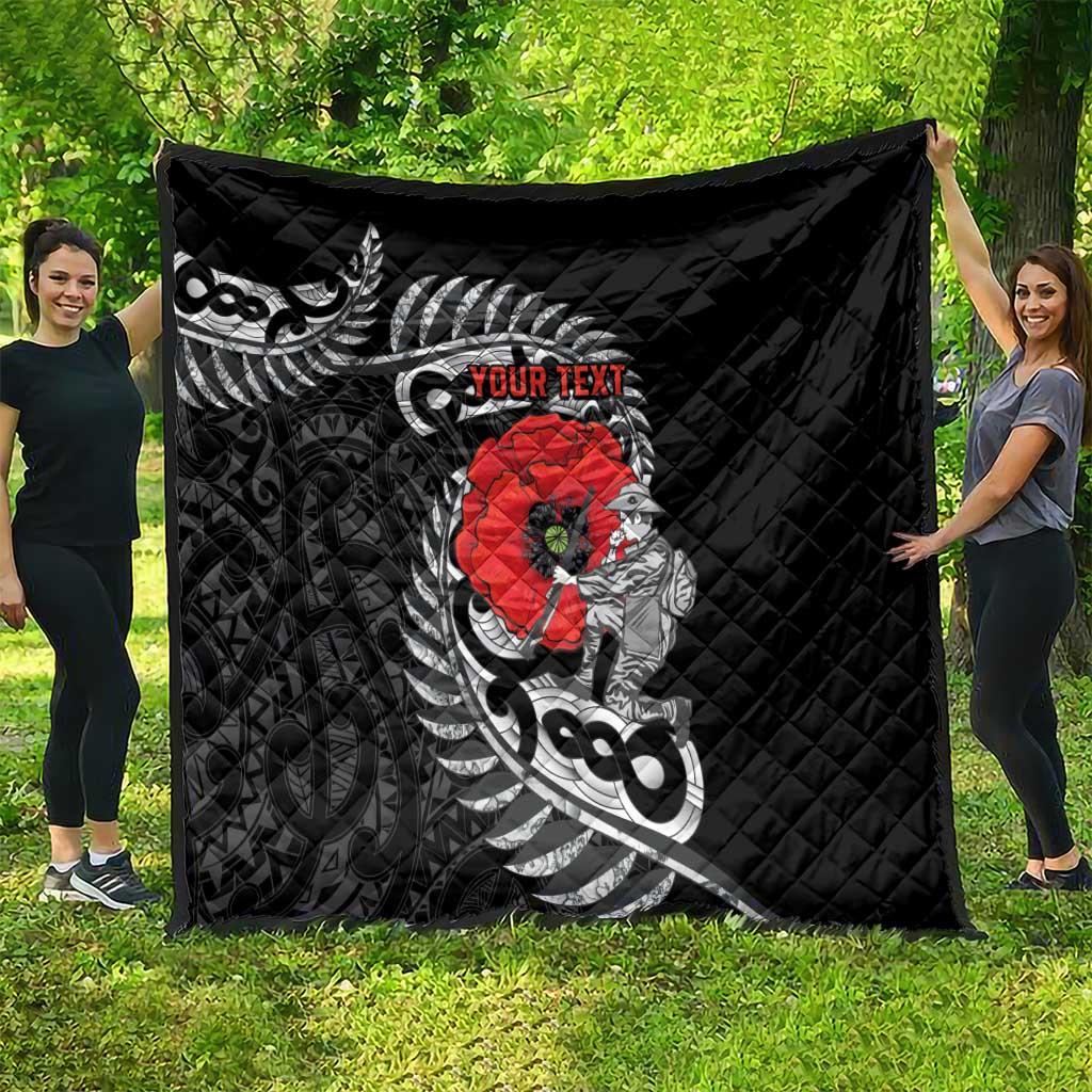 ANZAC Day Aotearoa Silver Fern Maori Personalised Quilt
