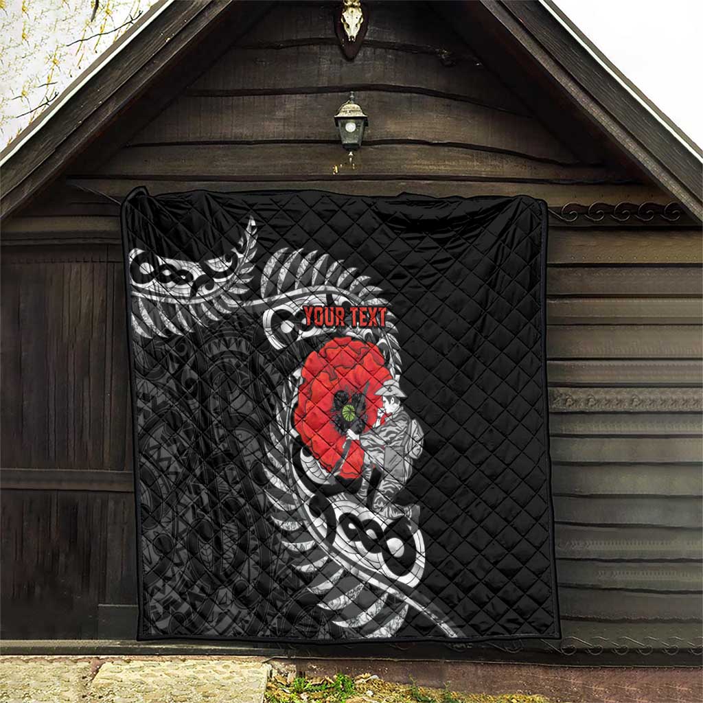 ANZAC Day Aotearoa Silver Fern Maori Personalised Quilt