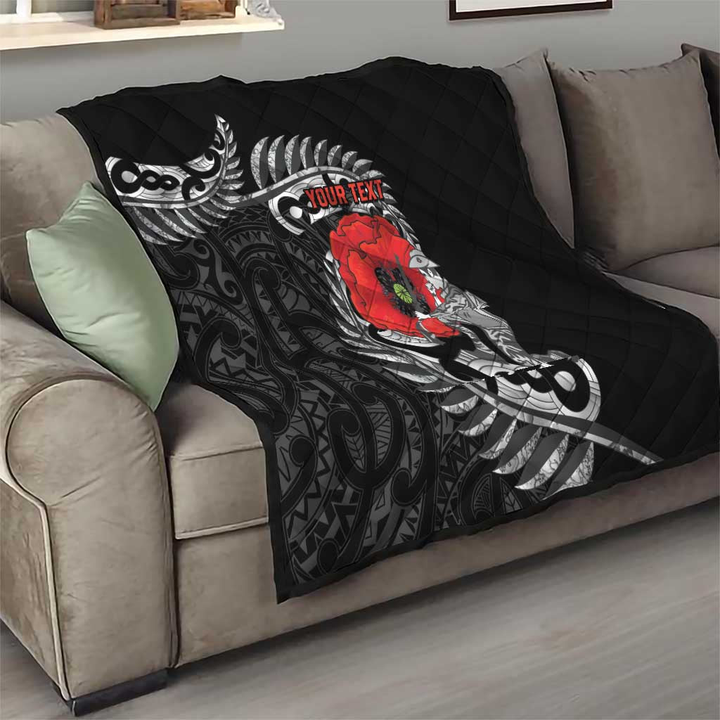ANZAC Day Aotearoa Silver Fern Maori Personalised Quilt