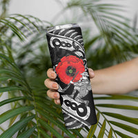 ANZAC Day Aotearoa Silver Fern Maori Personalised Skinny Tumbler LT9 - Polynesian Pride