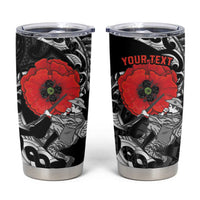 ANZAC Day Aotearoa Silver Fern Maori Personalised Tumbler Cup LT9 Black - Polynesian Pride