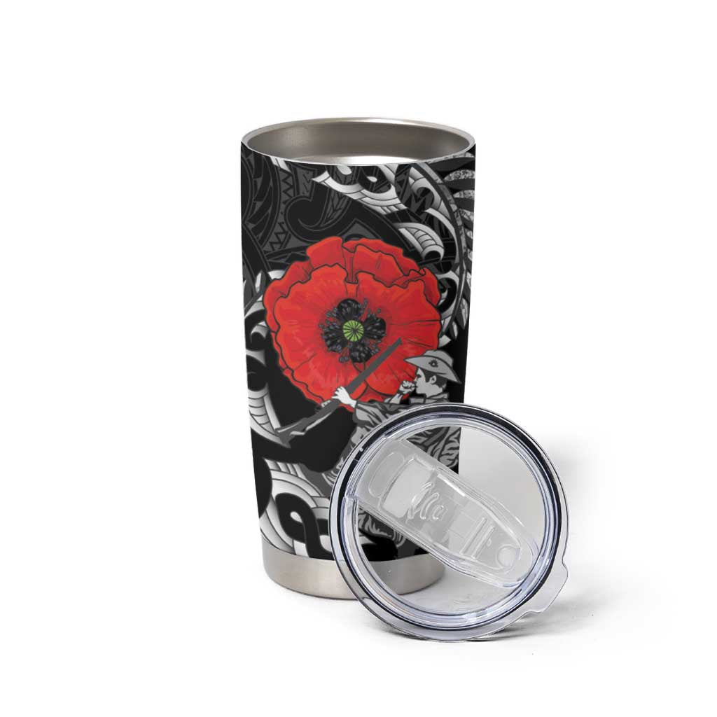 ANZAC Day Aotearoa Silver Fern Maori Personalised Tumbler Cup LT9 - Polynesian Pride