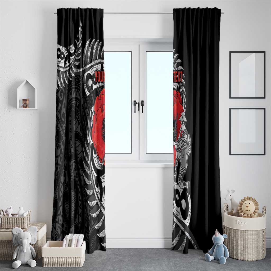 ANZAC Day Aotearoa Silver Fern Maori Personalised Window Curtain