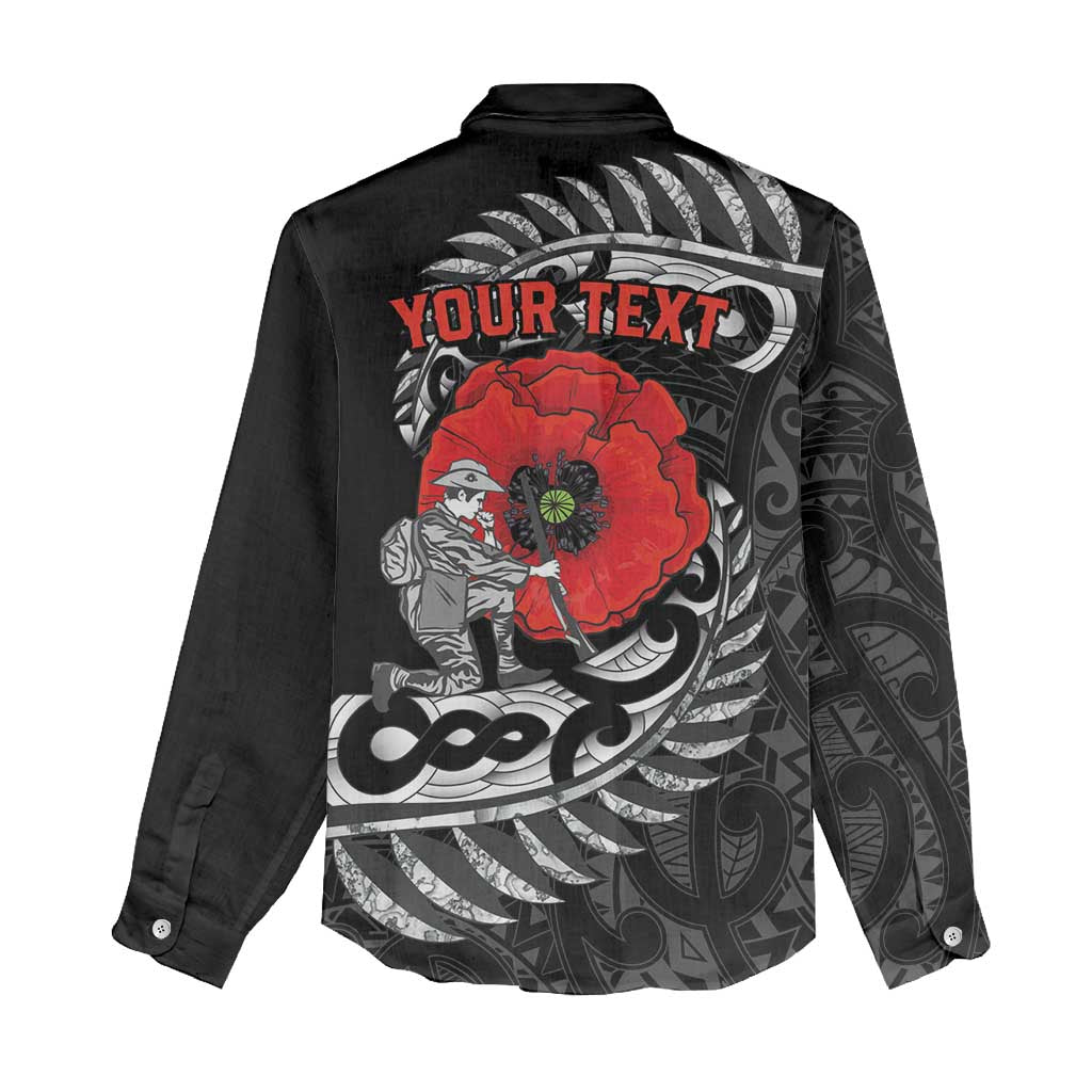 ANZAC Day Aotearoa Silver Fern Maori Personalised Women Casual Shirt