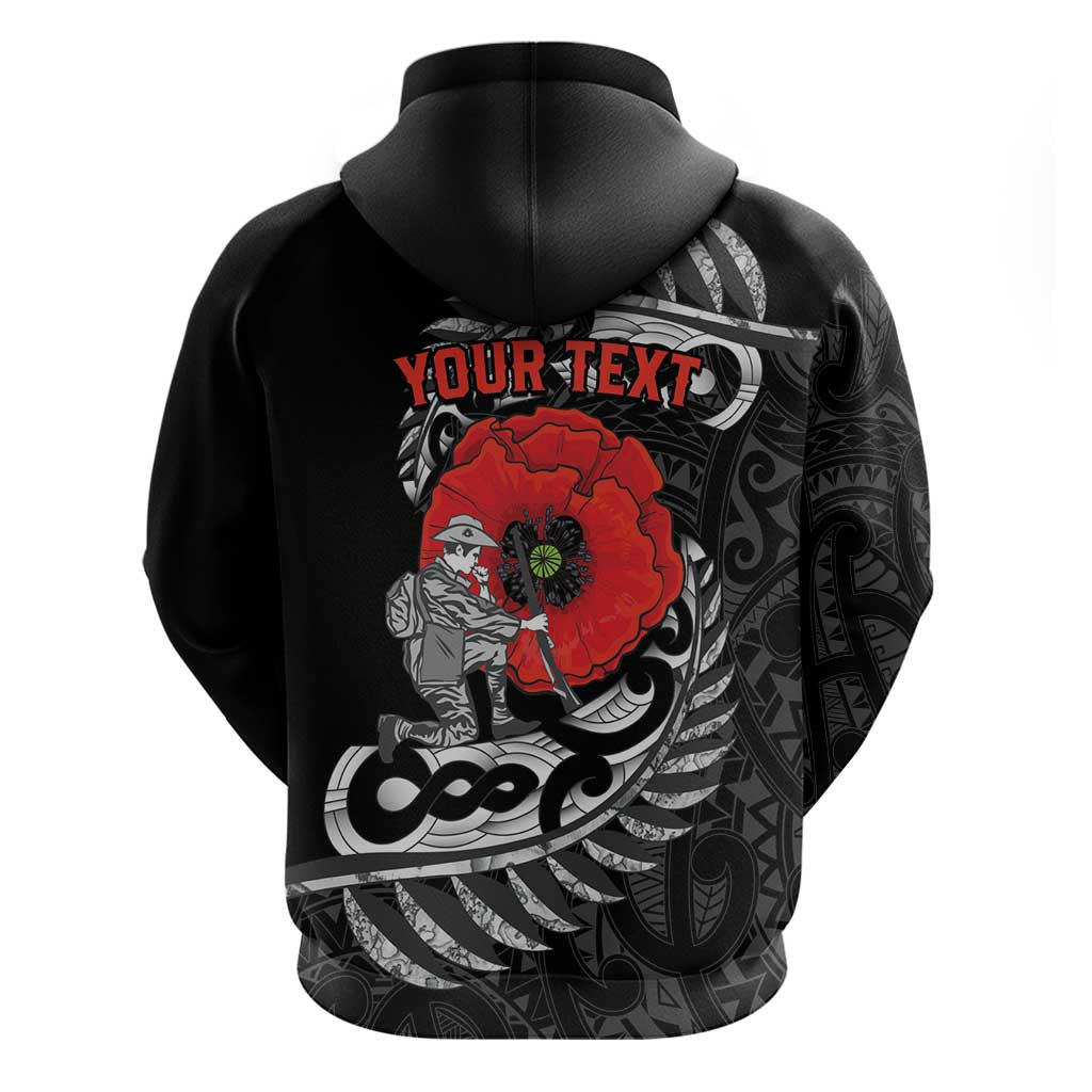 ANZAC Day Aotearoa Silver Fern Maori Personalised Zip Hoodie