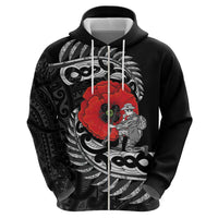 ANZAC Day Aotearoa Silver Fern Maori Personalised Zip Hoodie