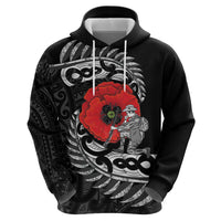 ANZAC Day Aotearoa Silver Fern Maori Personalised Zip Hoodie
