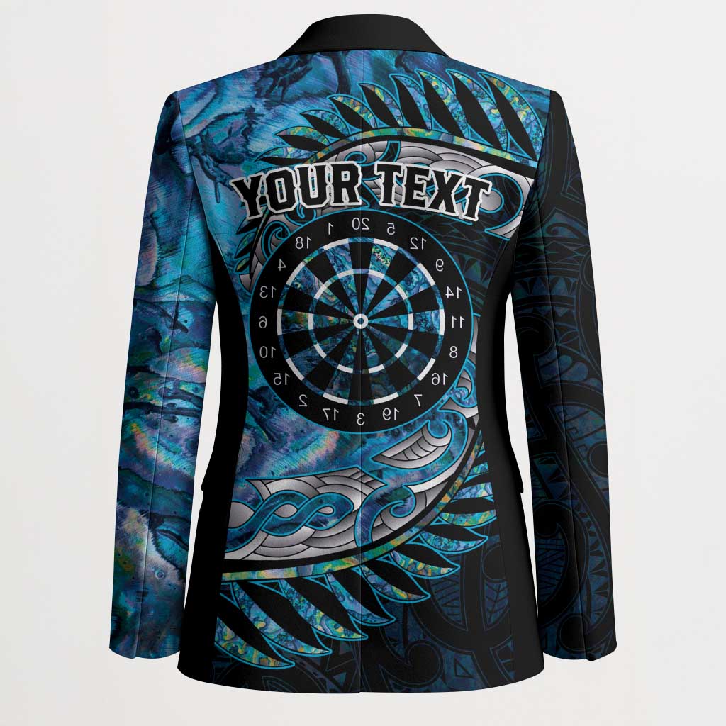 New Zealand Darts Personalised Blazer Aotearoa Silver Fern Blue Papua Shell Spirit LT9 - Polynesian Pride