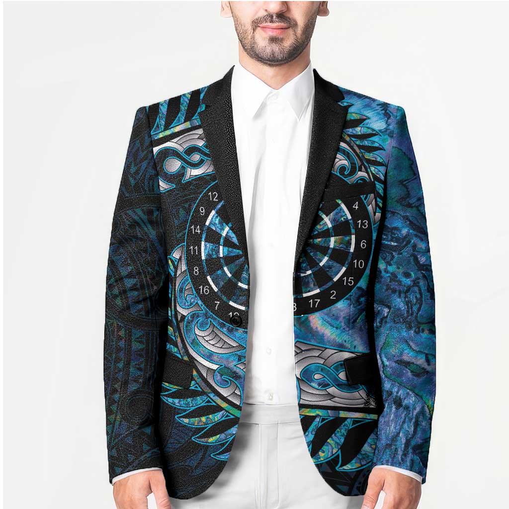 New Zealand Darts Personalised Blazer Aotearoa Silver Fern Blue Papua Shell Spirit LT9 - Polynesian Pride