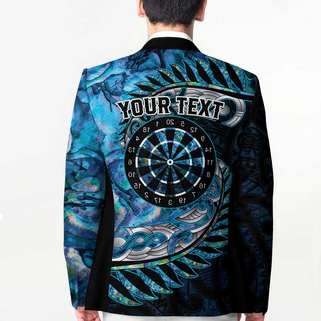 New Zealand Darts Personalised Blazer Aotearoa Silver Fern Blue Papua Shell Spirit LT9 - Polynesian Pride